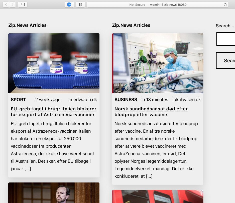 example wordpress news api